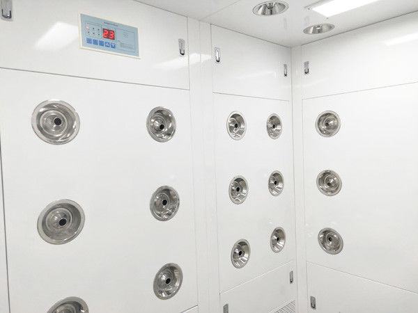 L datilografa o chuveiro de ar de canto com as portas de balanço de alumínio para o quarto desinfetado da classe 1000 das pessoas 5-6 em Indonésia 0